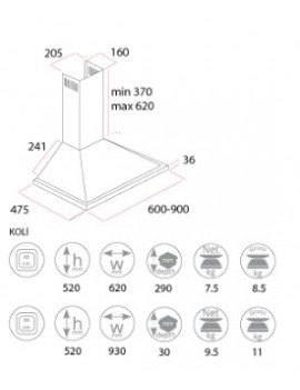 HOTTE PYRAMIDE NEXUS 60 CM